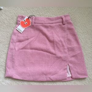 NWT Cider Pink Tweed Mini Skirt with Lined Interior